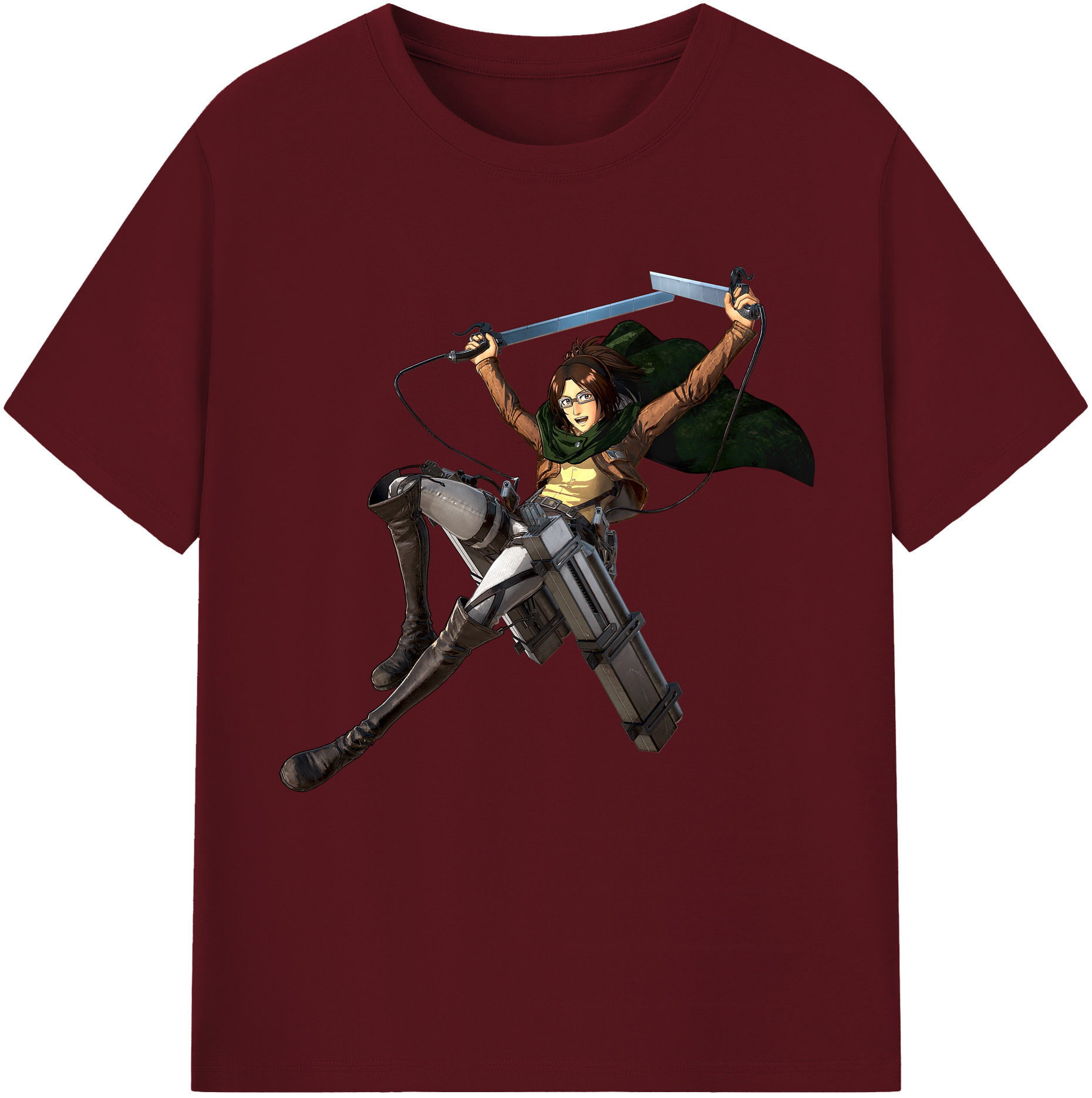 （画像用） 進撃の巨人 ハンジ·ゾエ Attack on Titan Hanji Zoe 綿100％半袖Tシャツ（フロントプリント）